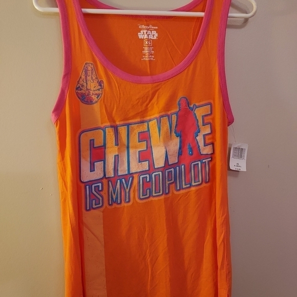 Disney star wars "Chewie My Copilot" tank top NWT XS - Picture 3 of 8